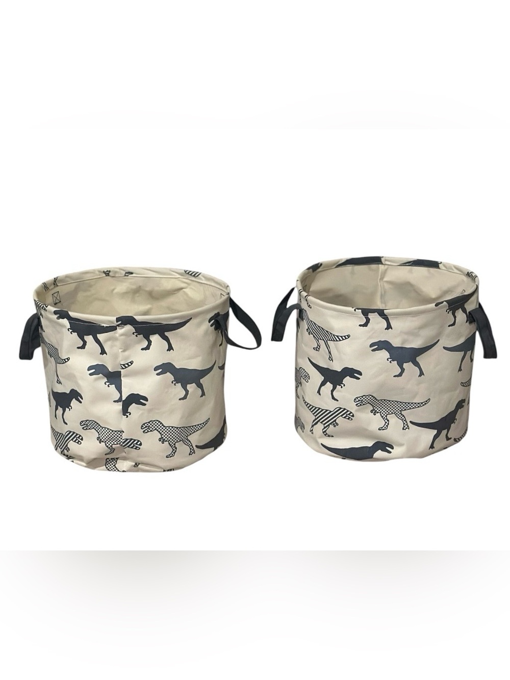Hobby Lobby Beige and Black Dinosaur Kids Storage Baskets - Set of 2